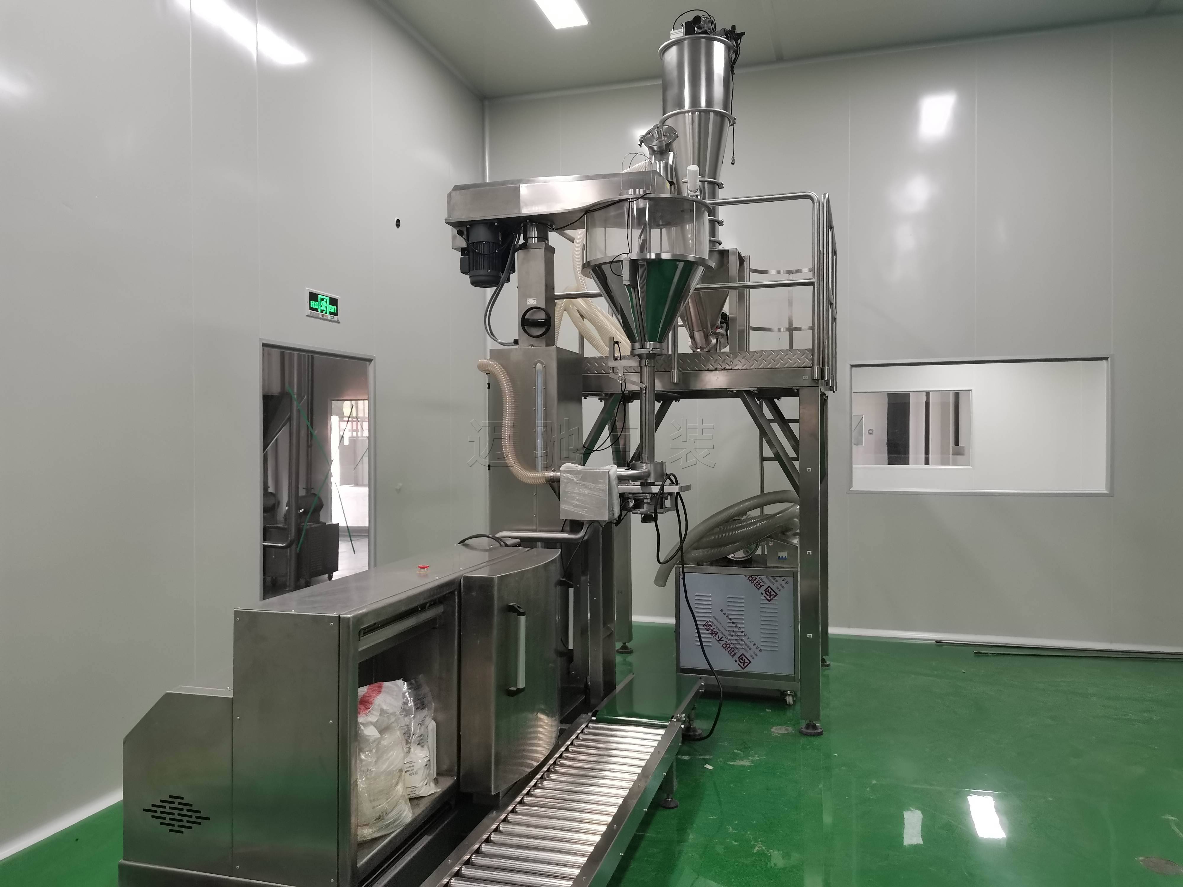 除油粉自动包装机生产厂家：25公斤底充式包装机的核心配置与现场包装过程解析